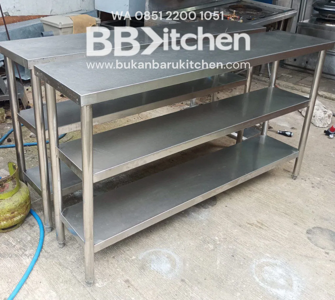 Meja Stainless Steel 3 Susun P 150 x L 35 x T 85 cm - Image 3
