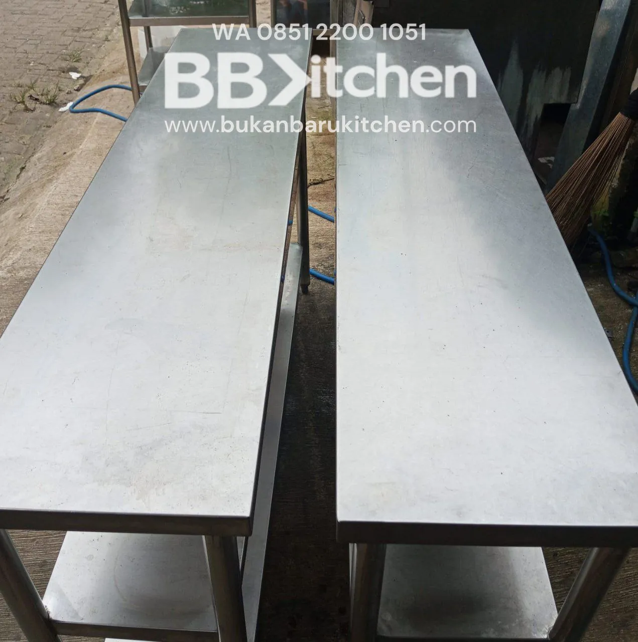 Meja Stainless Steel 3 Susun P 150 x L 35 x T 85 cm