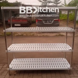 Rak 4 Susun Model Plat Peniris Ukuran P 150 x L 50 x T 154 cm