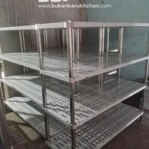 Rak 4 Susun Stainless Steel Ukuran P 150 x L 50 x T 154 cm