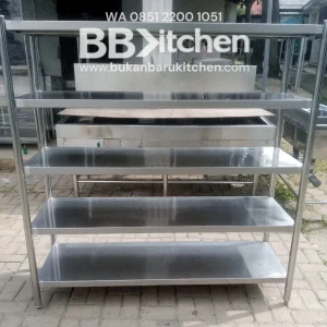 Rak 5 Susun Plat Stainless Steel P 150 x L 50 x T 154 cm