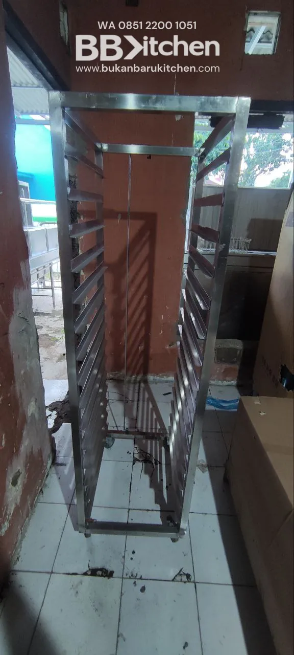 Rak Troli 15 Tray Ukuran 46x62x155 untuk Dapur Komersial