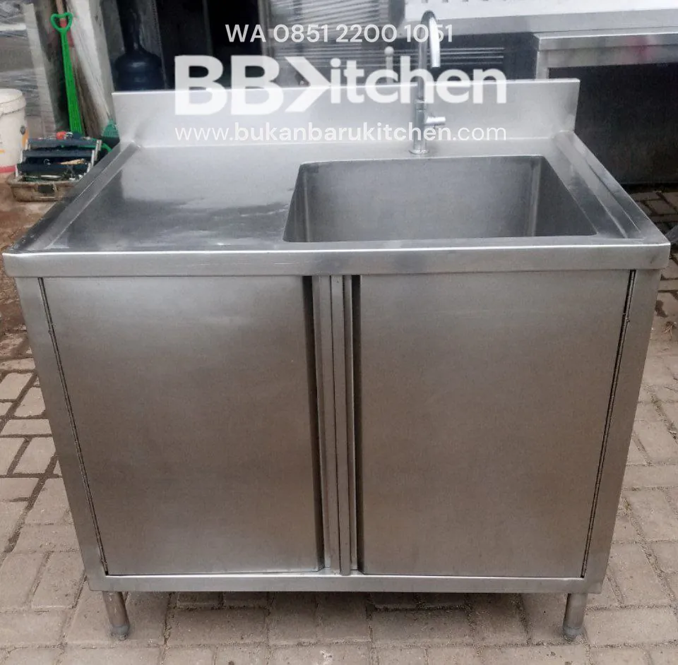 Single Sink Kabinet Stainless 100x75x85 cm
