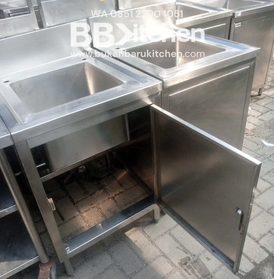 Single Sink Kabinet Stainless P 60 x L 70 x T 85 cm - Image 3