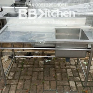 Single Sink Sayap Kiri 150x75x85 cm - Stainless Steel