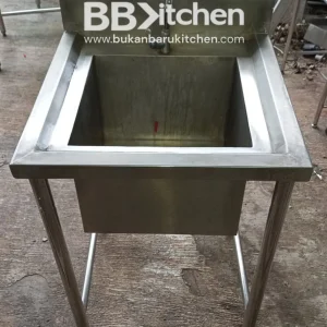 Single Sink Stainless Steel 60x60 cm dengan Kran