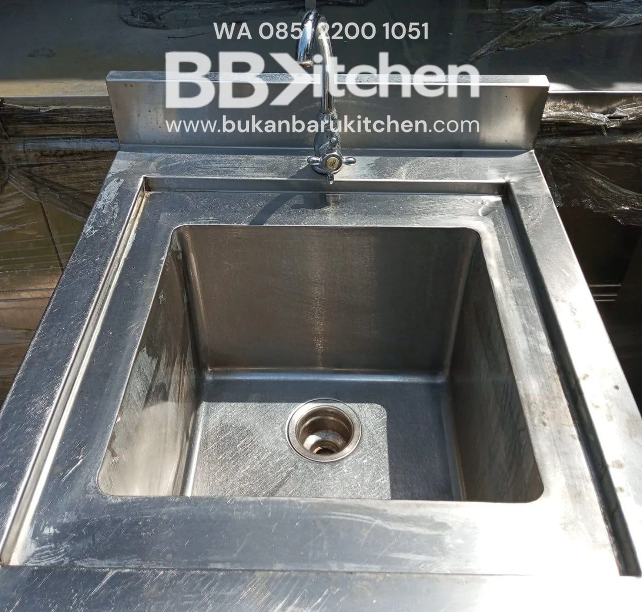 Single Sink Stainless Steel 60x70x85 cm