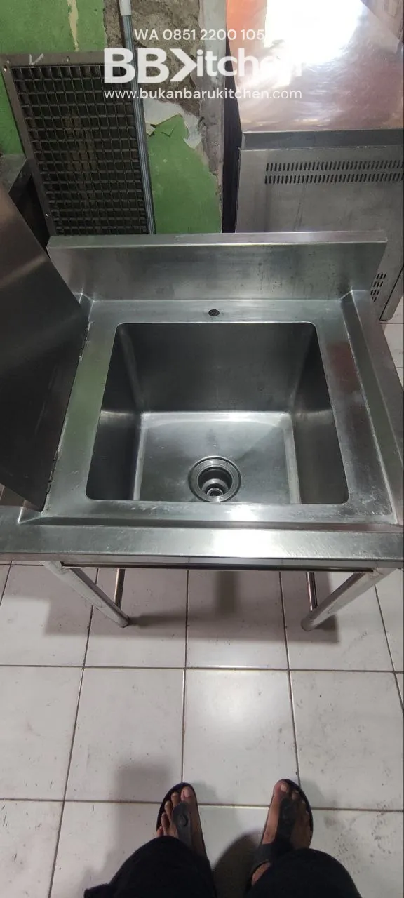 Single Sink Stainless Steel 64x60x85 cm dengan Tutup - Image 4