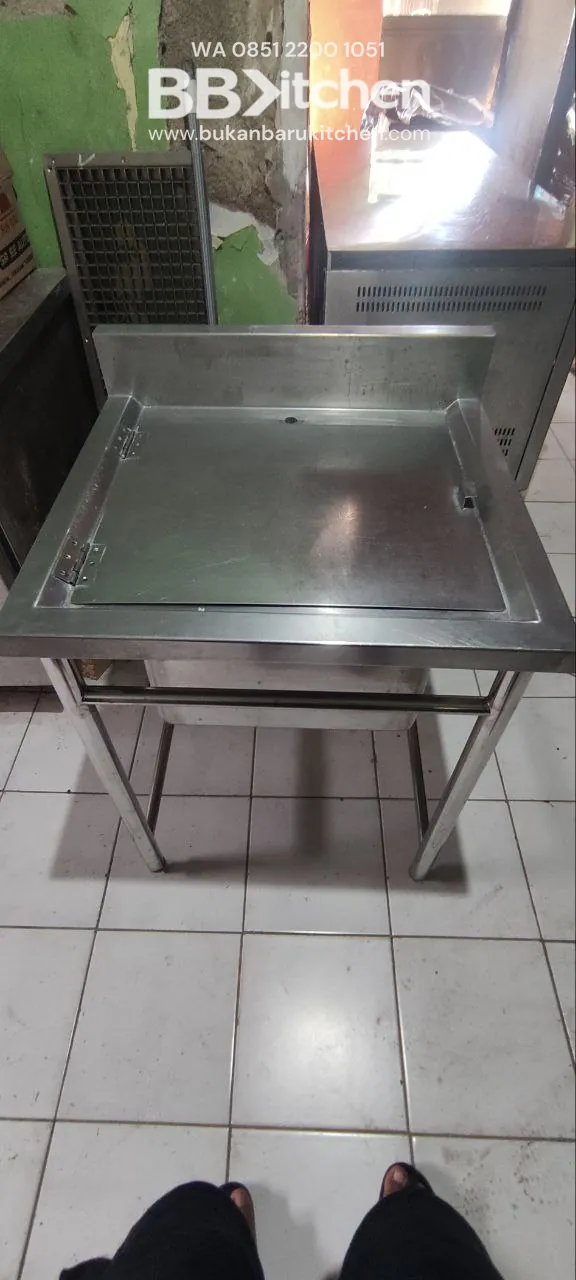 Single Sink Stainless Steel 64x60x85 cm dengan Tutup
