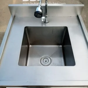 Single Sink Stainless Steel 70x70 cm dengan Kran