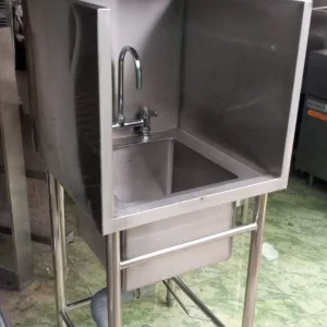 Single Sink Stainless Steel Backsplash P60 x L60 x T85 cm