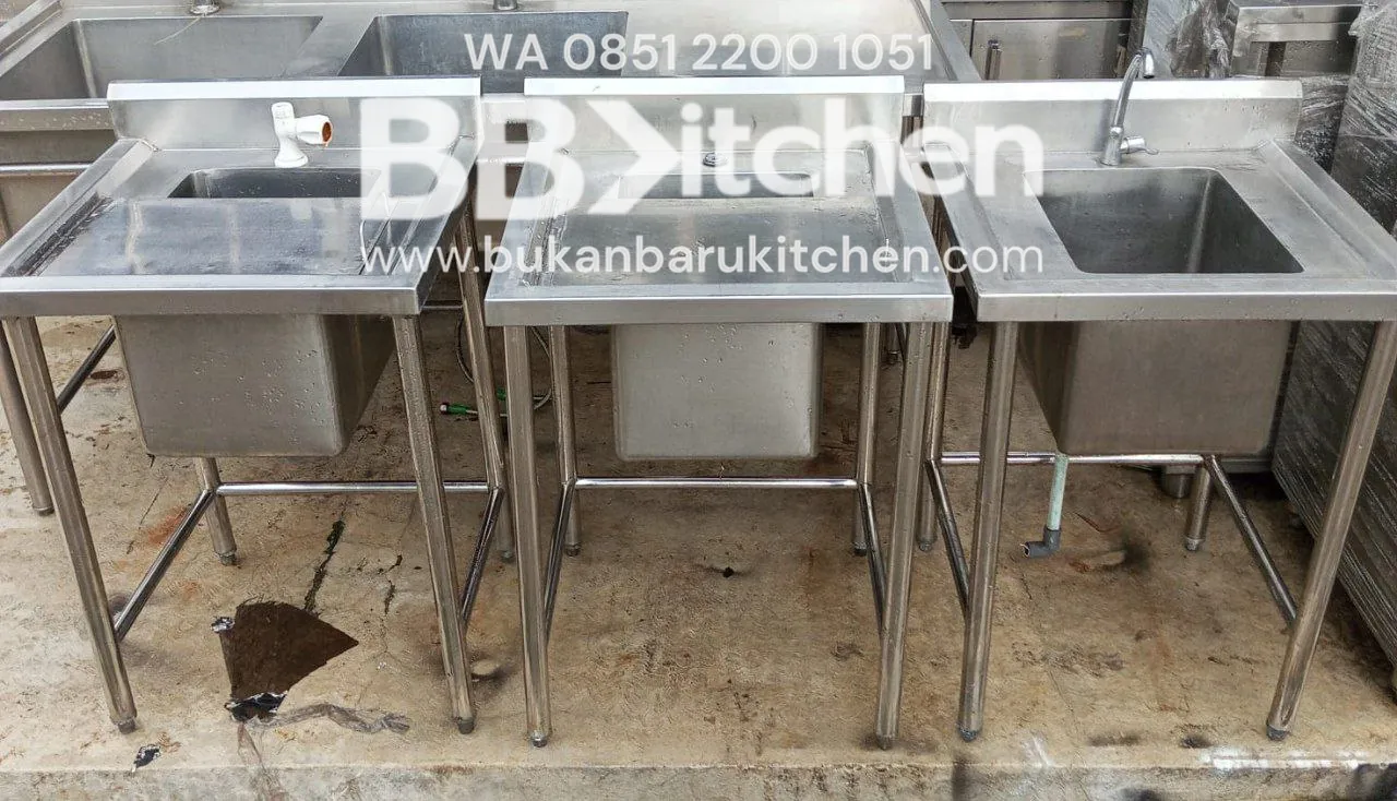 Single Sink Stainless Steel dengan Penutup 60x60 cm - Image 2
