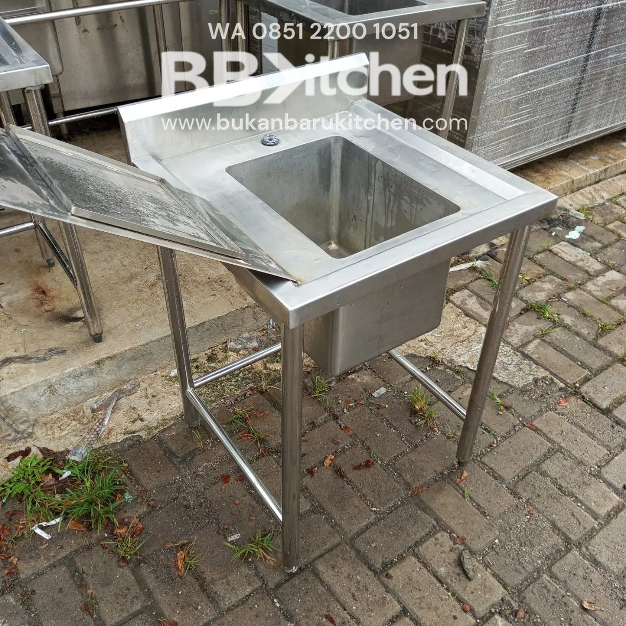 Single Sink Stainless Steel dengan Penutup 60x60 cm - Image 3