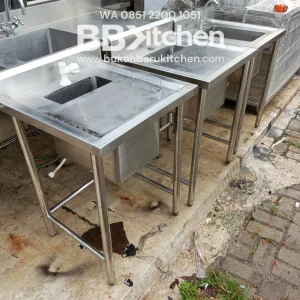 Single Sink Stainless Steel dengan Penutup 60x60 cm