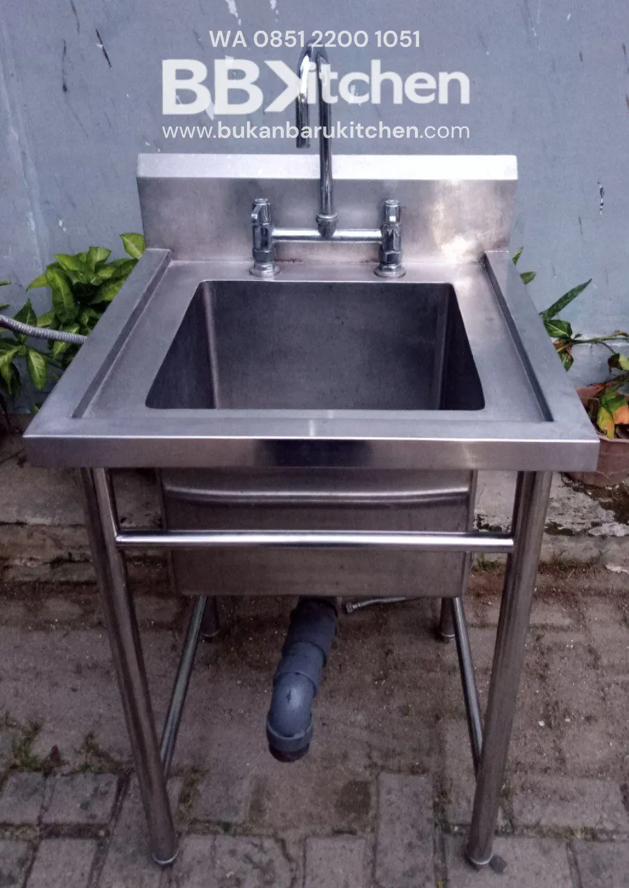 Single Sink Stainless Steel P 60 x L 60 x T 85 cm