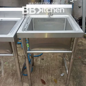 Single Sink Stainless Steel P 60 x L 60 x T 85 cm