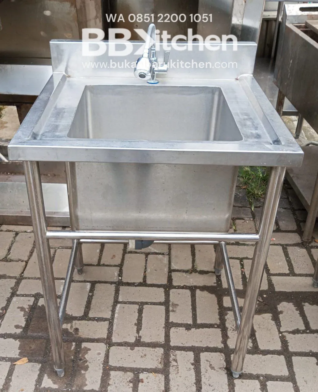 Single Sink Stainless Steel P 70 x L 65 x T 85 cm