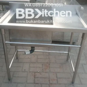 Single Sink Stainless Steel Sayap Kanan 100x60x84 cm