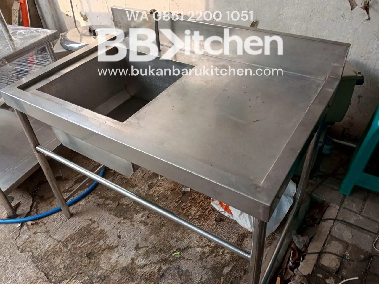 Single Sink Stainless Steel Sayap Kanan 120x75x85 cm - Image 3