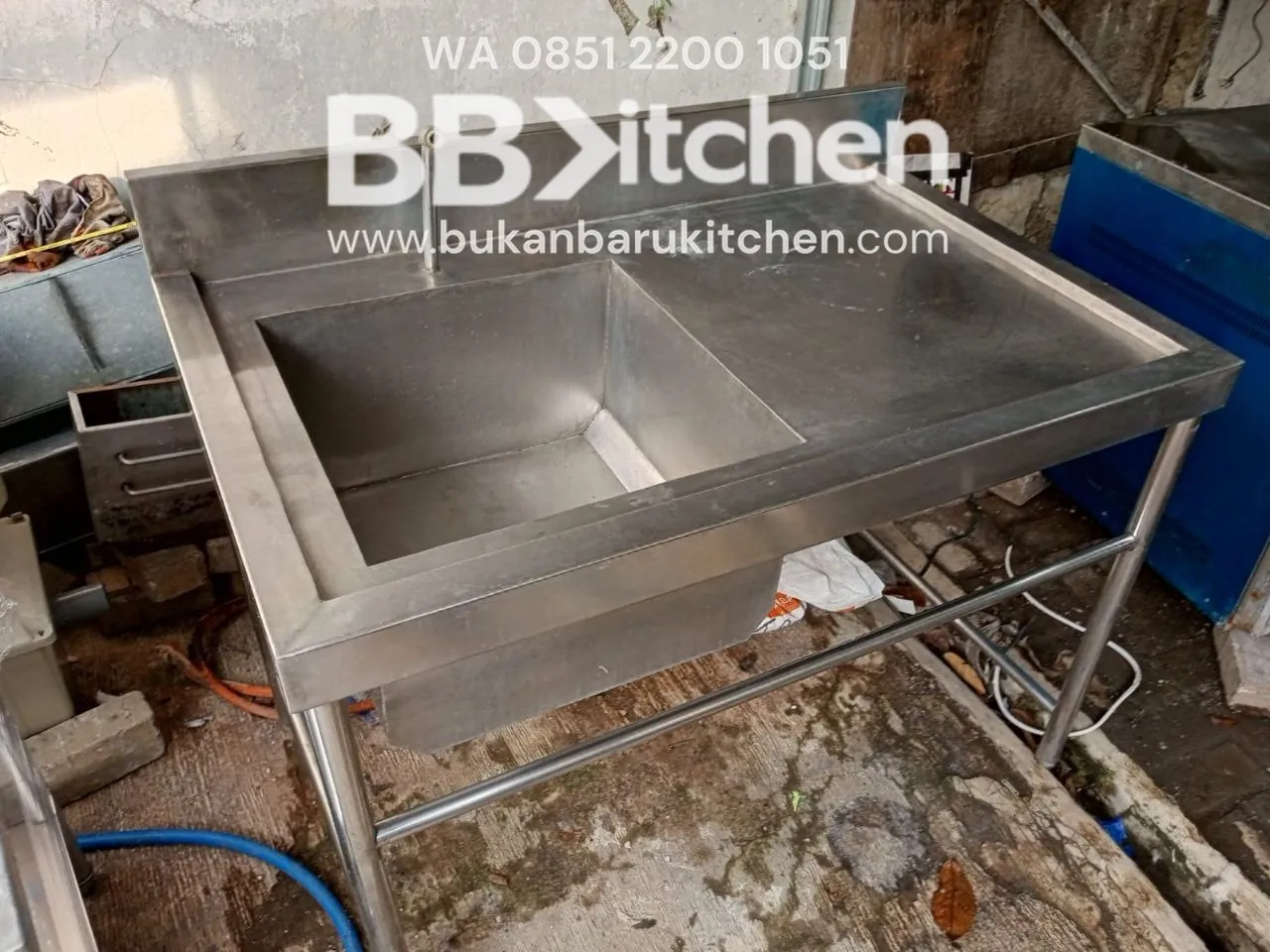 Single Sink Stainless Steel Sayap Kanan 120x75x85 cm - Image 4