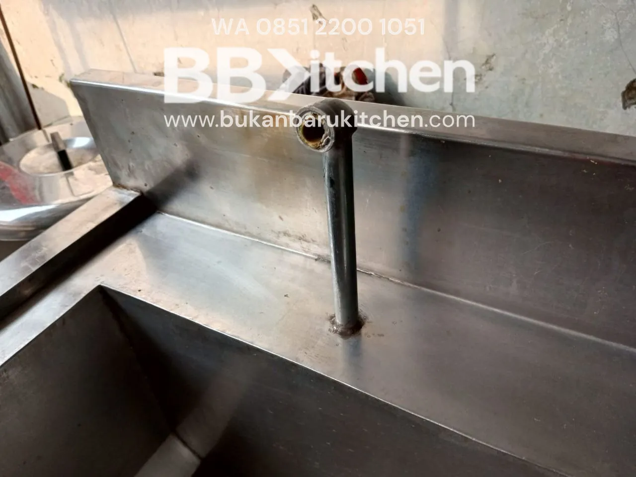 Single Sink Stainless Steel Sayap Kanan 120x75x85 cm