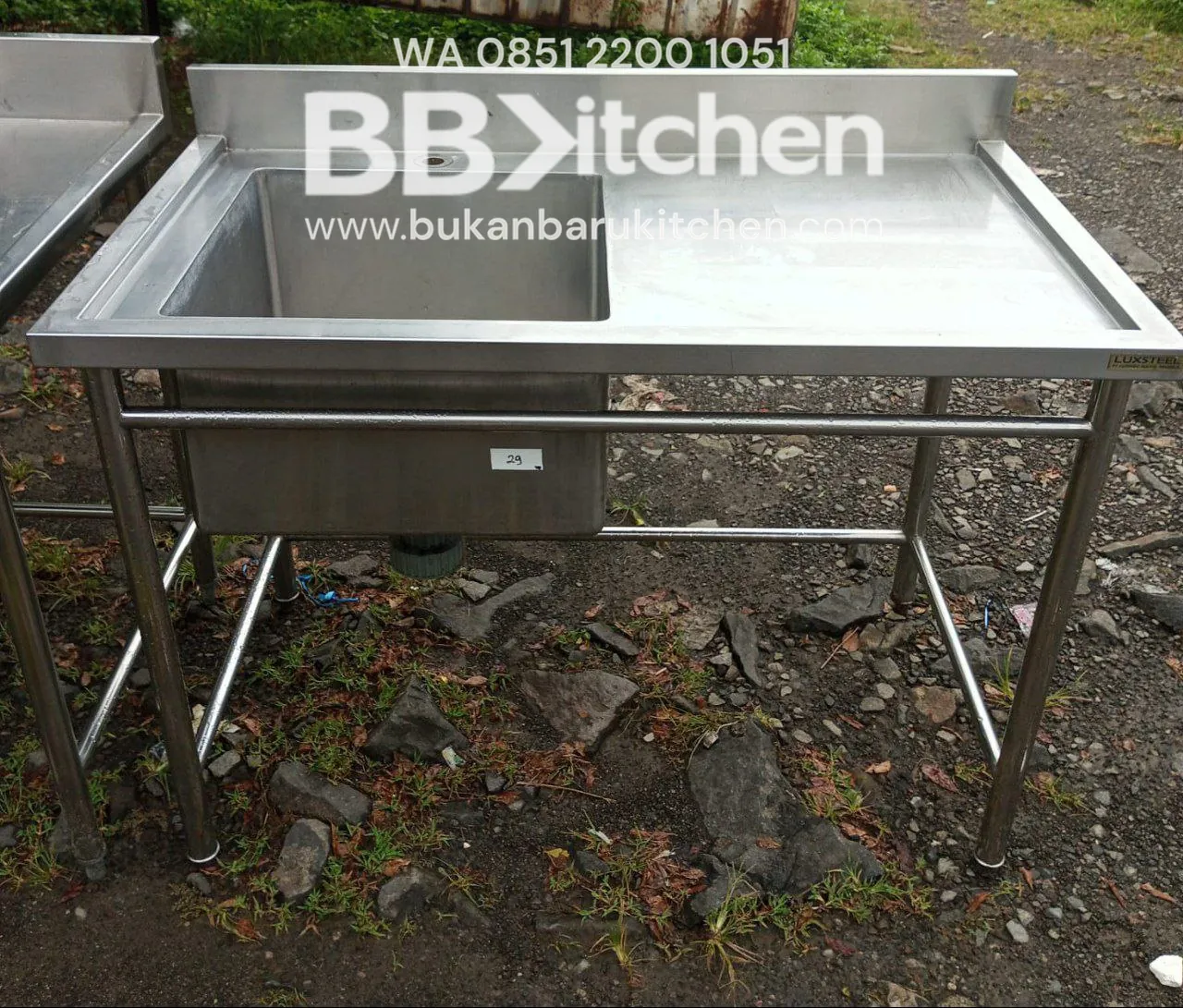 Single Sink Stainless Steel Sayap Kanan P 120 x L 70 x T 85 cm