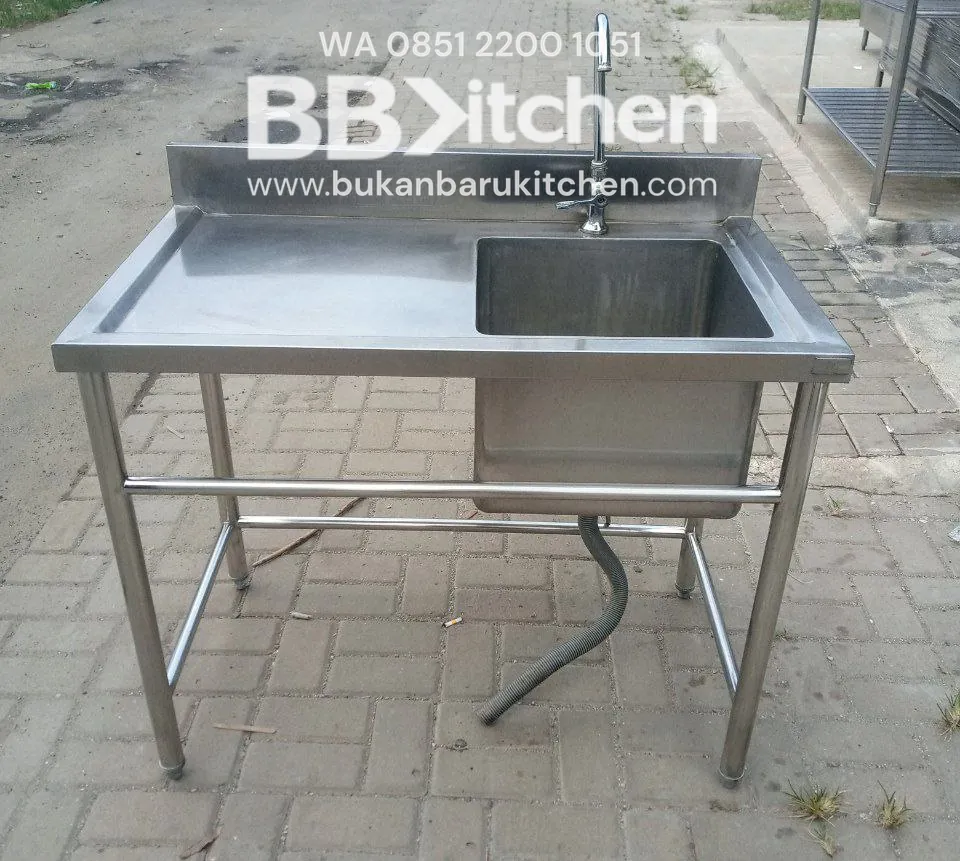 Single Sink Stainless Steel Sayap Kiri 100x60x80 cm