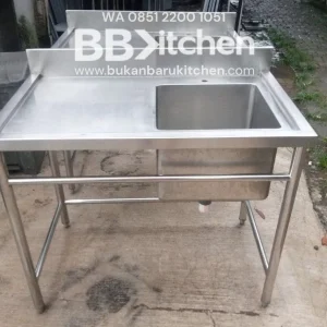 Single Sink Stainless Steel Sayap Kiri 100x60x85 cm