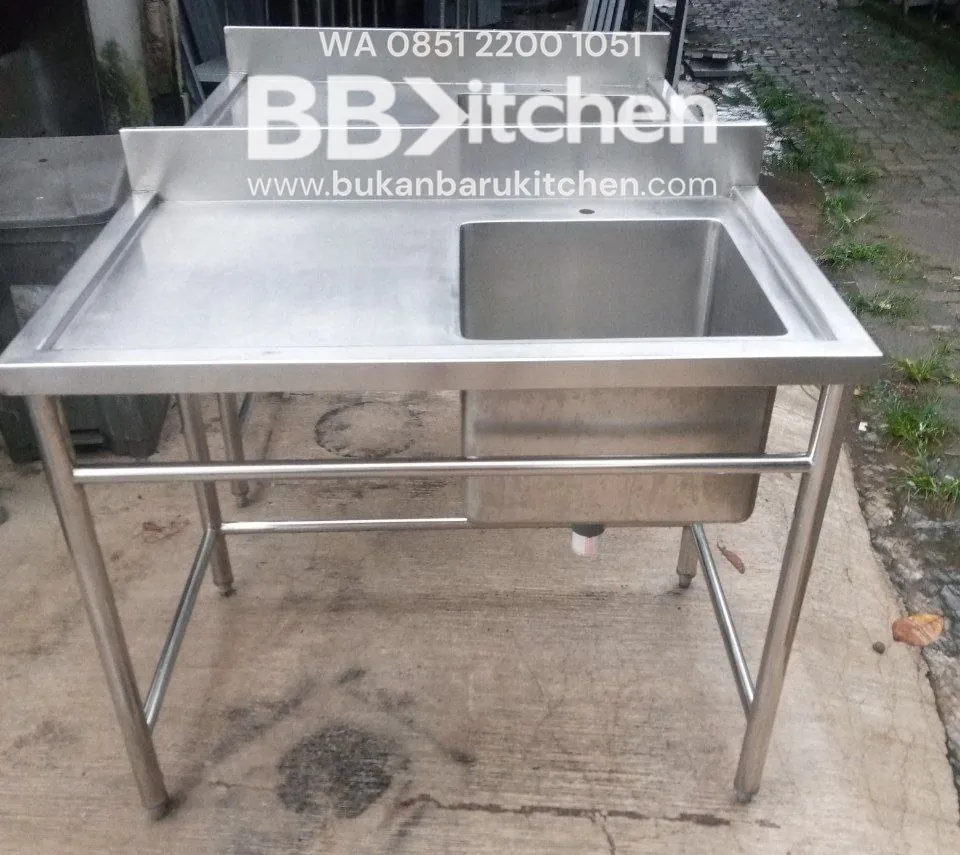 Single Sink Stainless Steel Sayap Kiri 100x60x85 cm