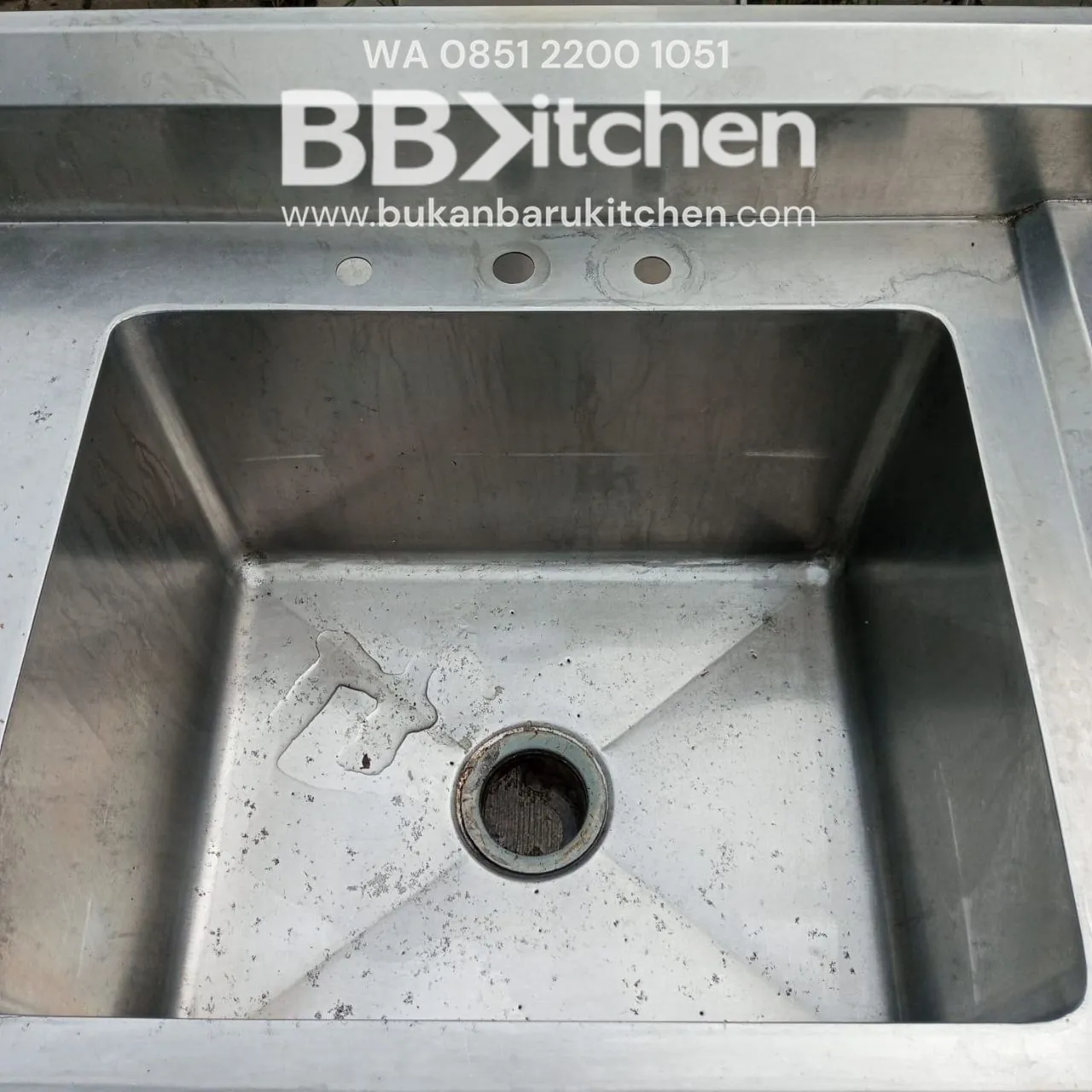 Single Sink Stainless Steel Sayap Kiri 100x60x85 cm