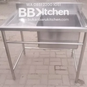 Single Sink Stainless Steel Sayap Kiri 100x75x84 cm