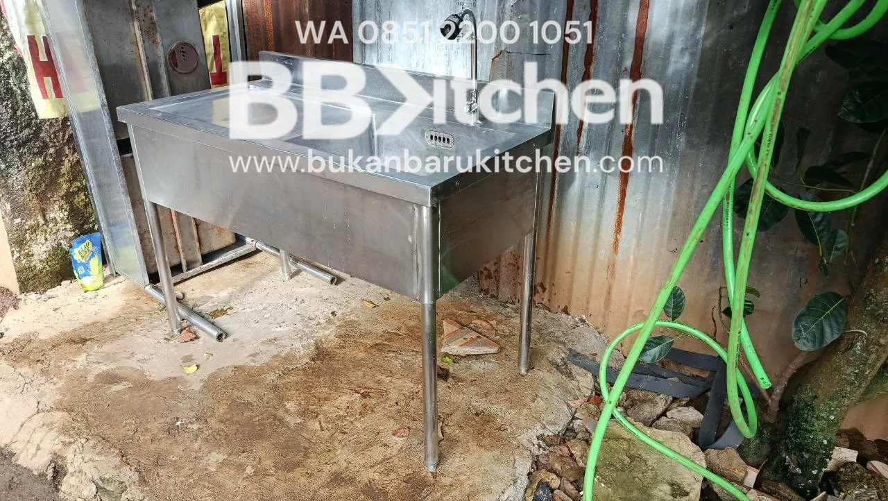 Single Sink Stainless Steel Sayap Kiri 120 x 60 x 85 cm - Image 2