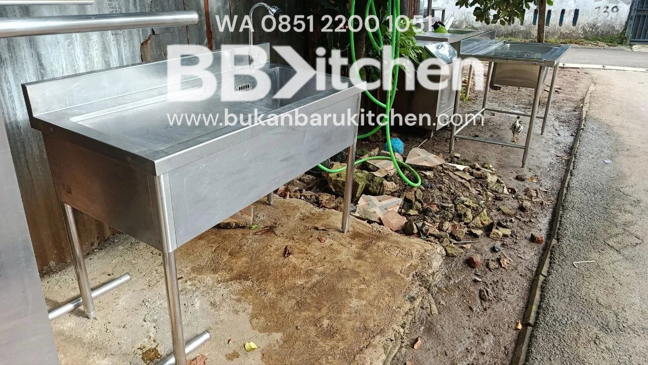 Single Sink Stainless Steel Sayap Kiri 120 x 60 x 85 cm - Image 3