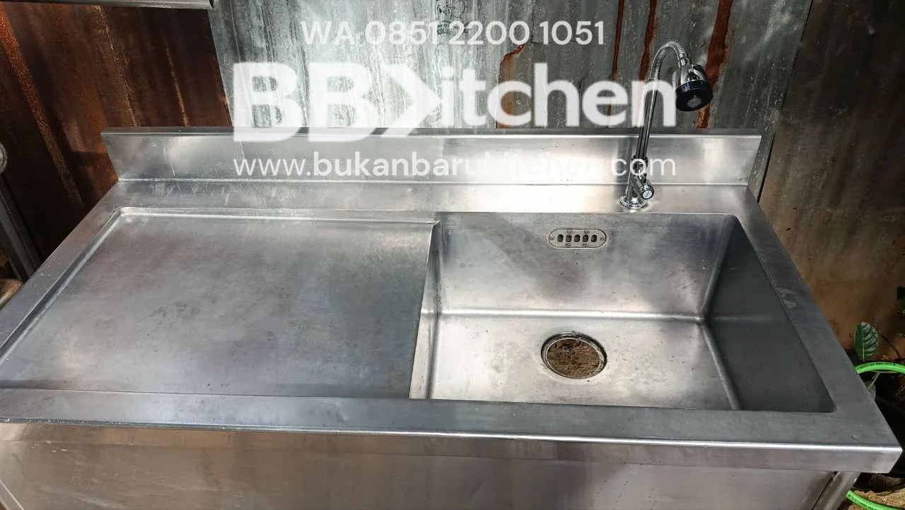 Single Sink Stainless Steel Sayap Kiri 120 x 60 x 85 cm - Image 5