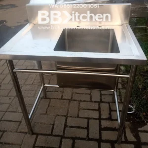 Single Sink Stainless Steel Sayap Kiri 85x60x84 cm