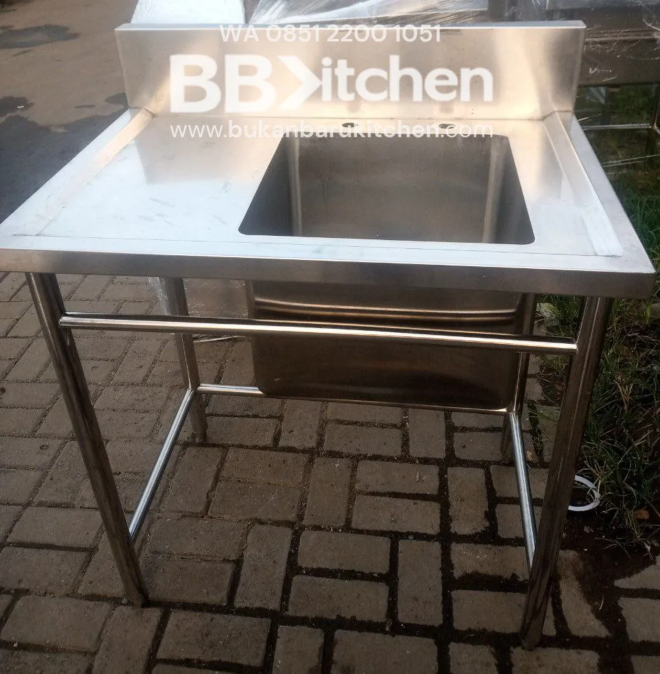 Single Sink Stainless Steel Sayap Kiri 85x60x84 cm