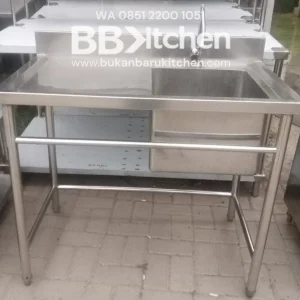 Single Sink Stainless Steel Sayap Kiri P 100 x L 60 x T 84 cm