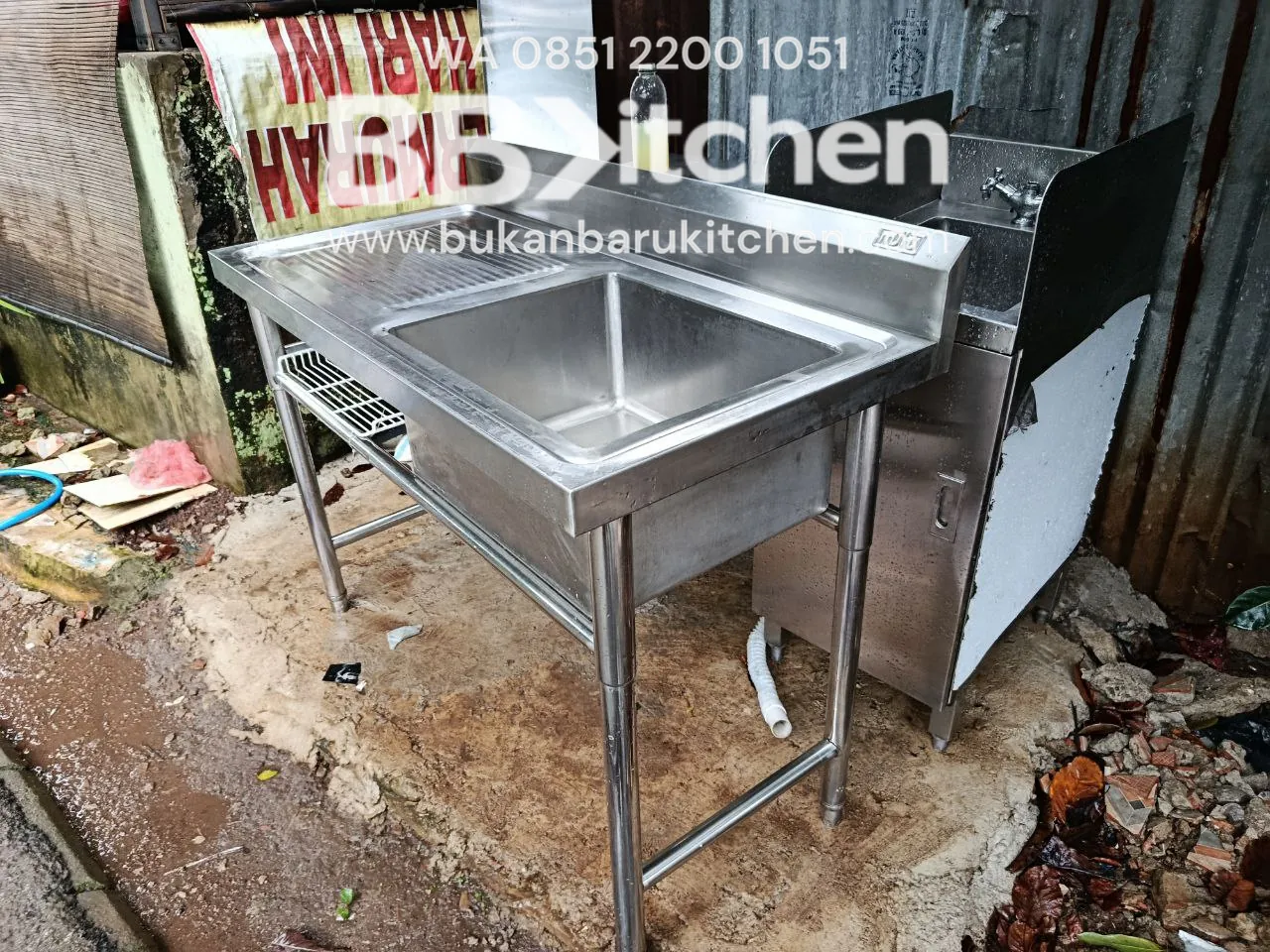 Single Sink Stainless Steel Sayap Kiri Ukuran 120x60x85 - Image 2