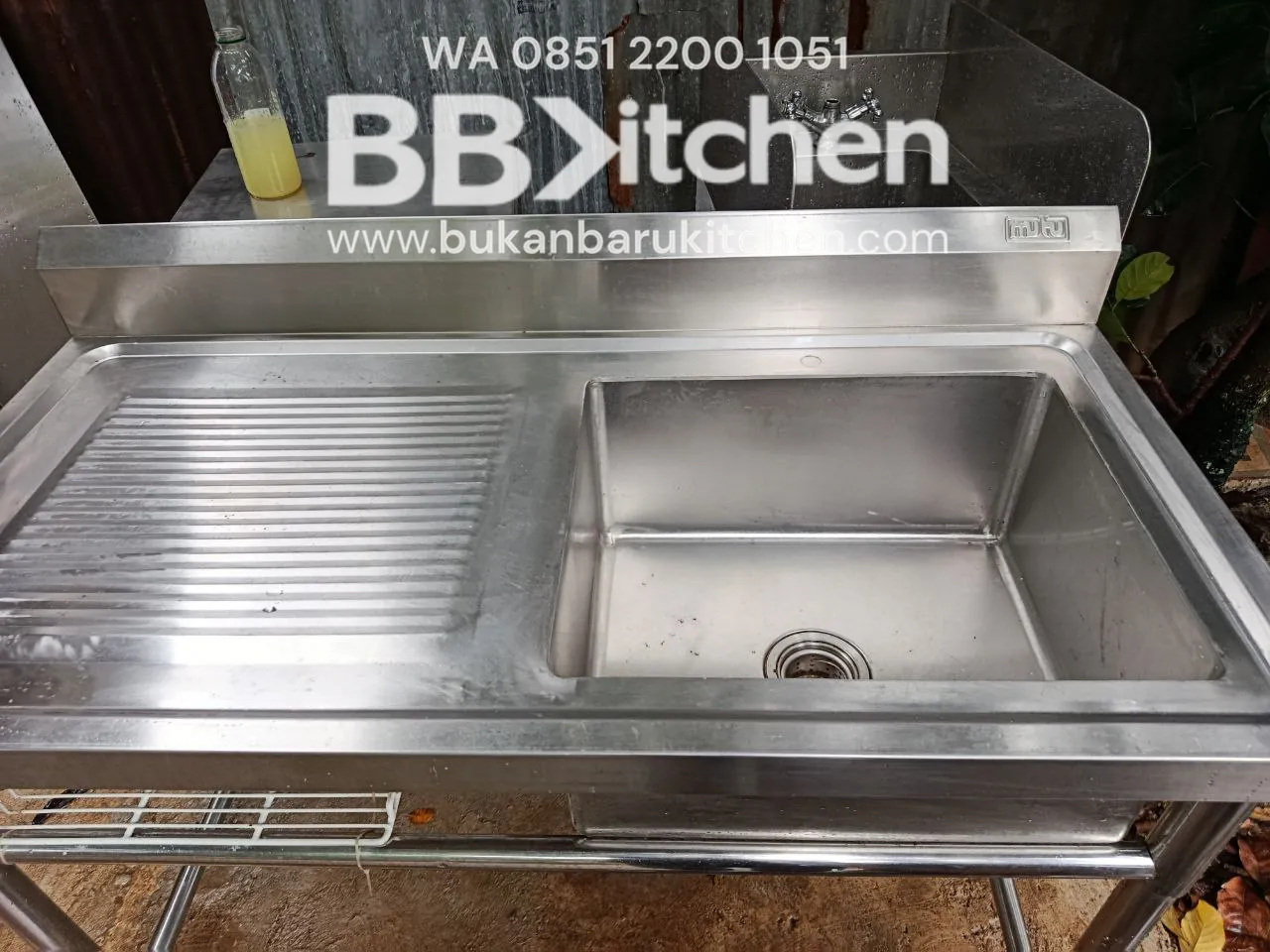 Single Sink Stainless Steel Sayap Kiri Ukuran 120x60x85 - Image 3