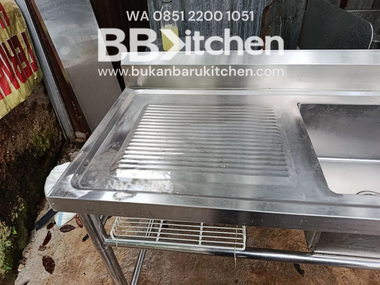 Single Sink Stainless Steel Sayap Kiri Ukuran 120x60x85 - Image 5