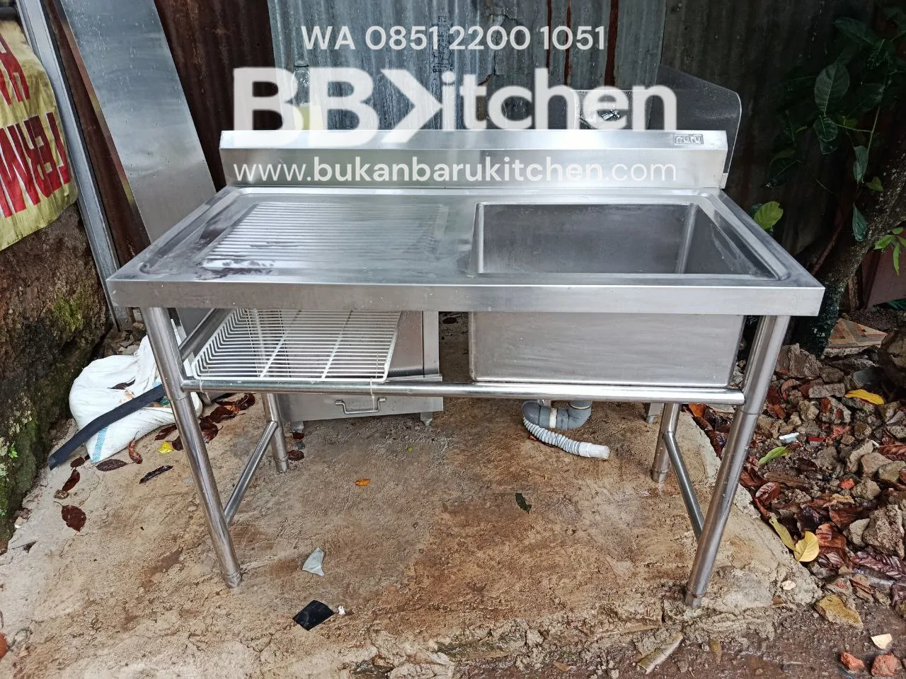 Single Sink Stainless Steel Sayap Kiri Ukuran 120x60x85 - Image 6