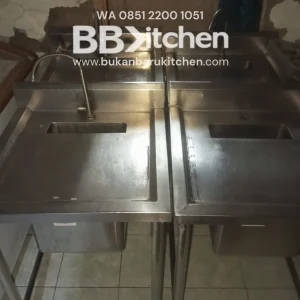 Single Sink Stainless Steel with Cover/Chopping Board Size P 60 x L 60 x T 85 cm