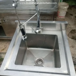 Single Sink Stainless Steel with Kran Belalai - P 60 x L 60 x T 85 cm