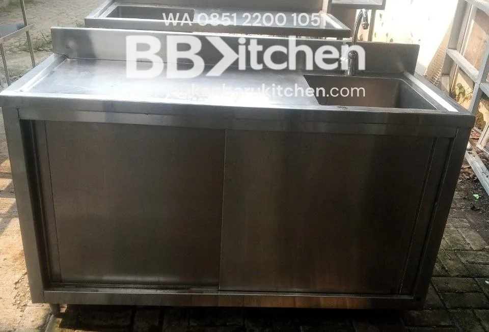 Sink 1 Lobang Kabinet Ukuran P 148 x L 60 x T 87 cm