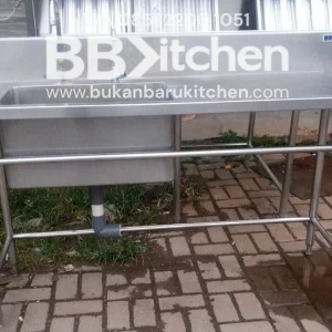 Sink 1 Lobang Sayap Kanan dengan 2 Kran - Ukuran P 150 x L 60 x T 85 cm