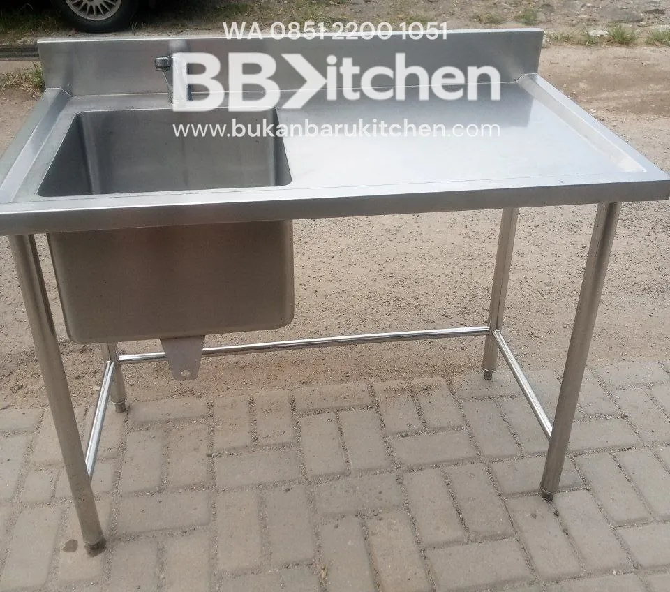 Sink 1 Lobang Sayap Kanan dengan Kran - Ukuran P 110 x L 60 x T 85 cm