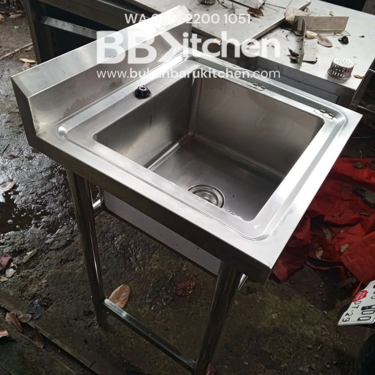 Sink 1 Lobang Stainless Steel Ukuran 60x60x85 - Image 2