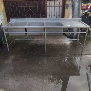 Sink Jumbo 3 Lobang Stainless Steel 240x75x85