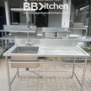 Sink Stainless 1 Lobang Sayap Kanan P 150 x L 70 x T 84 cm