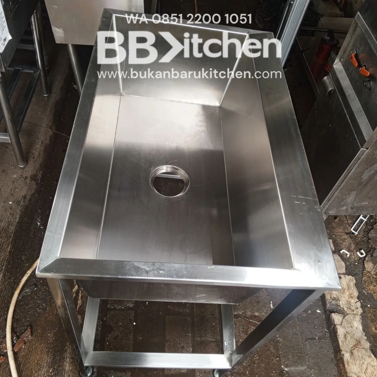 Sink Stainless Steel 1 Lobang 80x50x85 - Image 3
